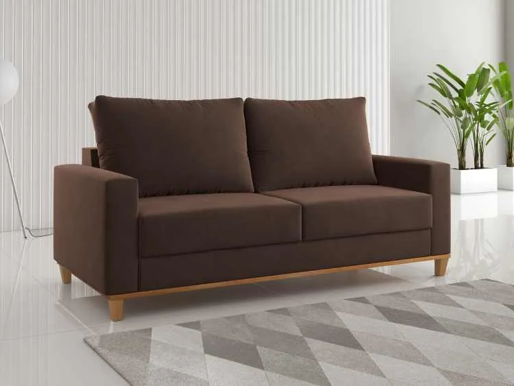 Estofado Living Felicia 180 3 Lgs Viero — Veludo Bombom