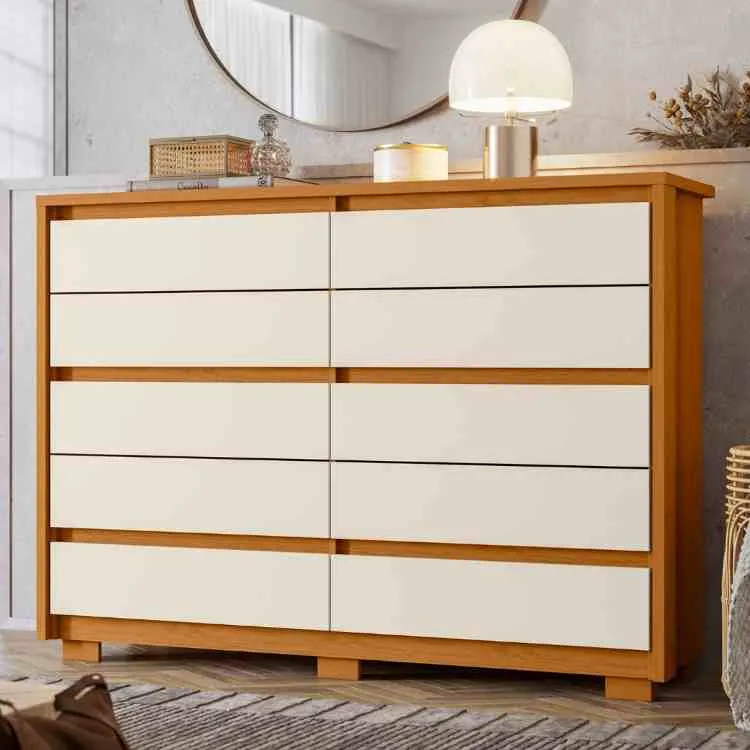 Comoda Duetto 10G 2V Albatroz Moveis — Cinamomo/Off White