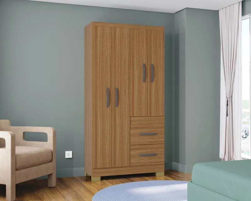 Roupeiro New Marbela 4P2G Poquema — Cinamomo