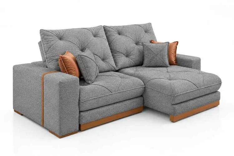 Estofado Retratil Reclinavel Geriba 290 2x120 + Braco 25cm Linho Bege 01 Idealle — Linho Cinza 2665
