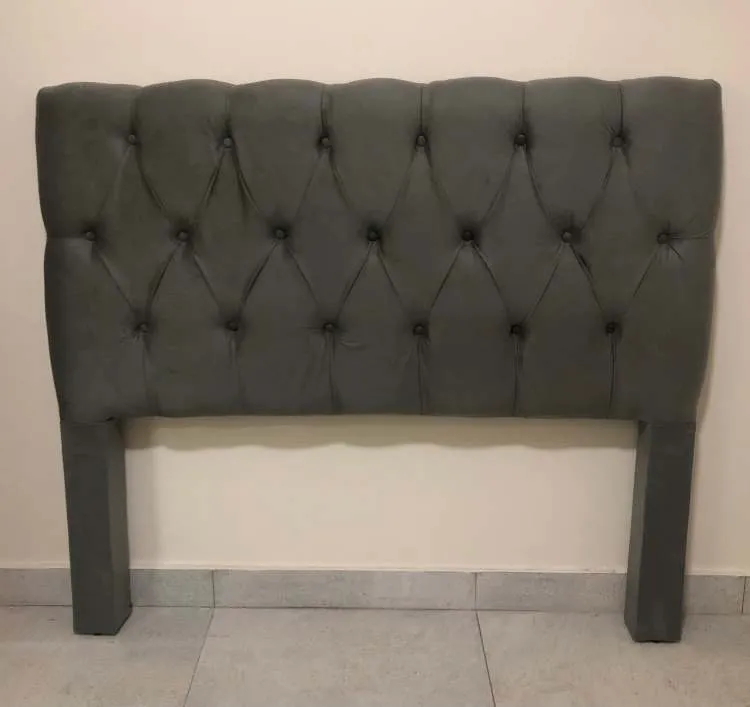 Cabeceira King Hera 193 Veludo Suede Bege SR Cabeceiras — Veludo Suede - Marrom