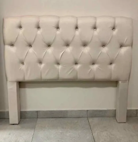 Cabeceira King Hera 193 Veludo Suede Bege SR Cabeceiras