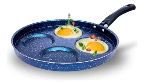 Frigideira Colore 4 Ovos/Hamburguer Antiaderente 26cm sem Tampa Azul Alegrete