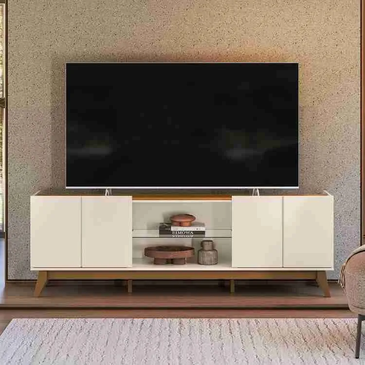 Bancada Guaruja Mobler — Off White/Canela