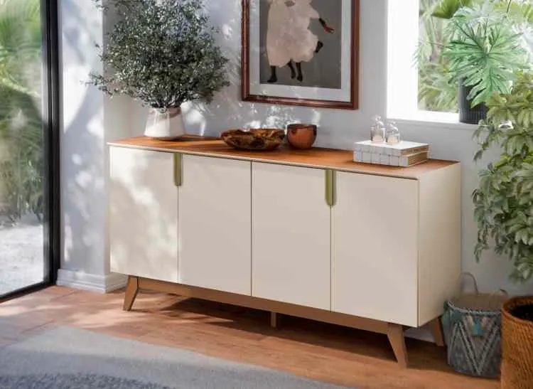 Buffet Recife 4P Mobler — Off White/Canela
