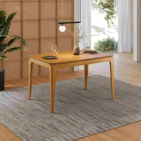 Mesa Aurea 120x80 Tampo Retangular sem Vidro Cinamomo 2V New Ceval