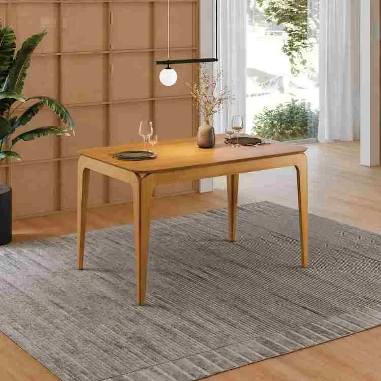 Mesa Aurea 120x80 Tampo Retangular sem Vidro Cinamomo 2V New Ceval — Mesa Aurea 120x80 s/ Vdr - Cinamomo