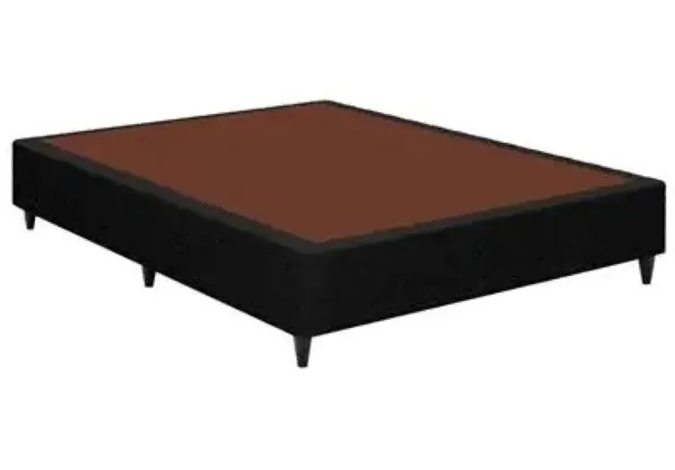 Base Casal Sommier Pop 138x188x23 Suede Preto Ortobom — Base Casal Sommier Pop 138x23 - Corino Preto