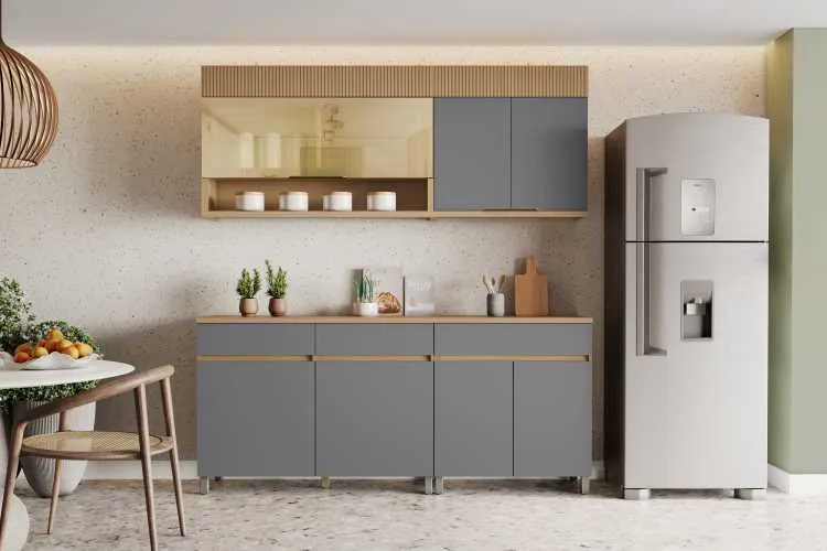 Cozinha Realeza Premium 4 Peças Vitro - Carvalho/Greice Nesher — Coz Realeza Premium 4Pcs - Carvalho/Titanio