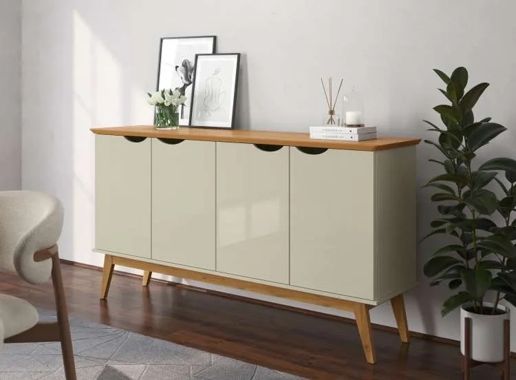 Buffet Prism 1.6 4P Patrimar Moveis — Off White/Cinamomo