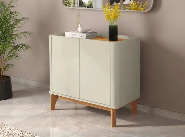Buffet Flip 0.9 2P Off White/Cinamomo Patrimar Moveis — Off White/CinamomoBuffet
