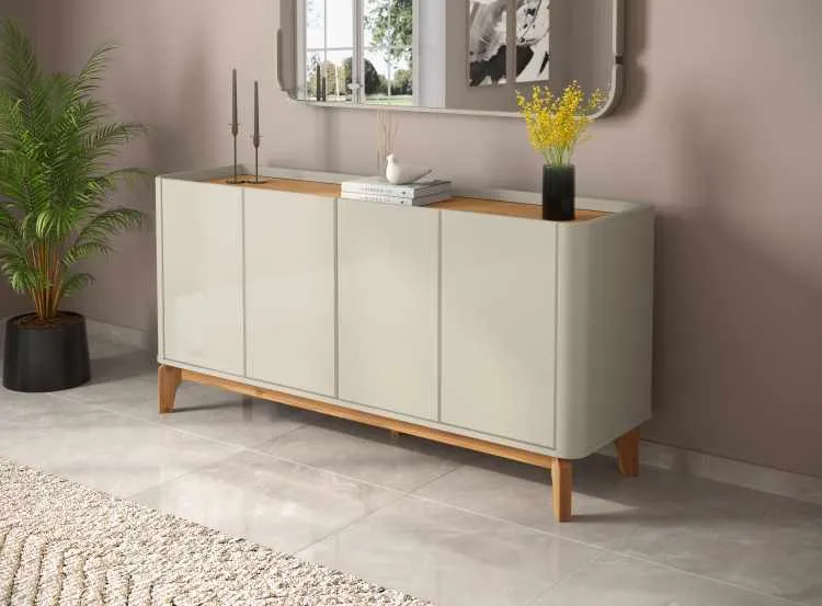 Buffet Flip 1.6 4P Off White.Cinamomo Patrimar Moveis — Off White/Cinamomo