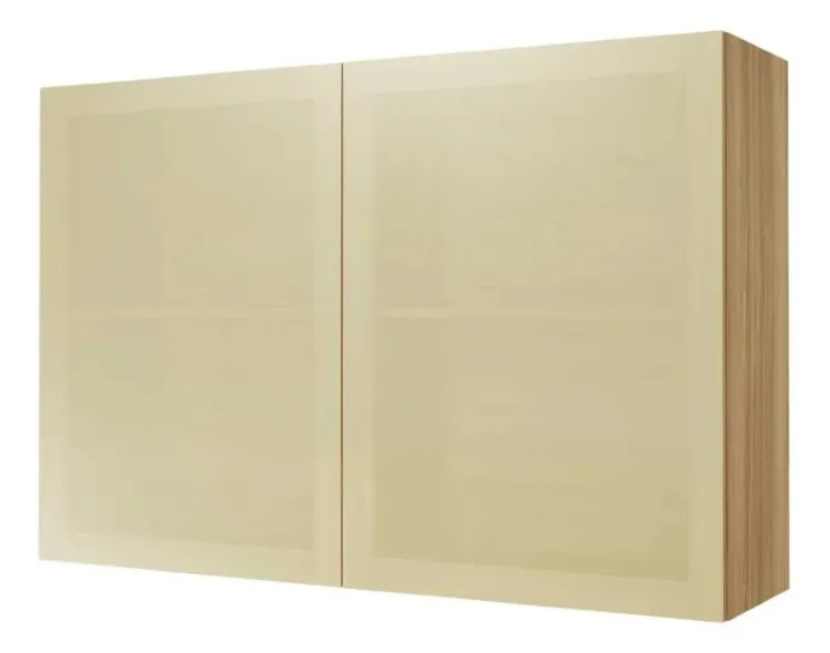 Cozinha Rainha 5 Peças 2 Reflecta Nature/Greige Nesher — Armario Aereo 120 2P Vdr Reflcta - Nature