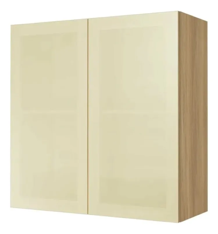 Cozinha Rainha 5 Peças 2 Reflecta Nature/Greige Nesher — Armário Aéreo 80 2P Vdr Reflc - Nature
