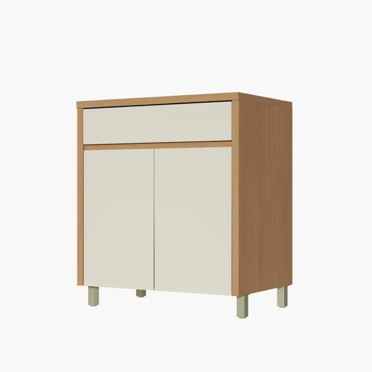 Cozinha Condessa 5 Peças com Vidro Reflecta - Carvalho/Titânio, da Nesher — Balcão Condessa 70 2P1G - Carvalho/Greige