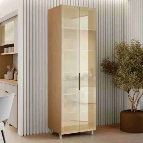 Cristaleira Nesher 70 2P Vidro Reflecta Carvalho Nesher
