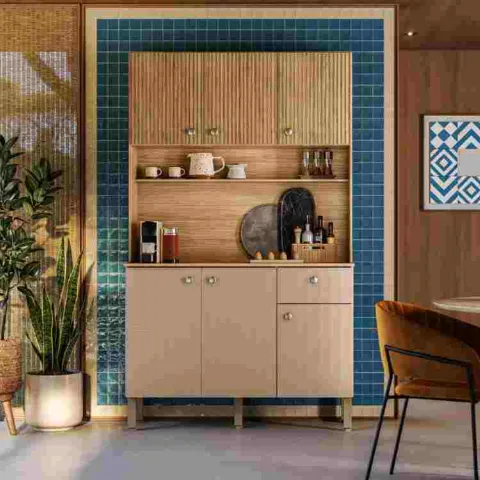 Kit Cozinha Style 6P1G Freijo Ripado 3D/Vanilla Kits Parana