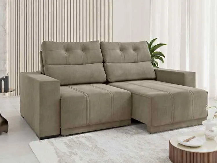 Estofado Retratil e Reclinavel Royale 200 2x100 Viero — Veludo Pérola