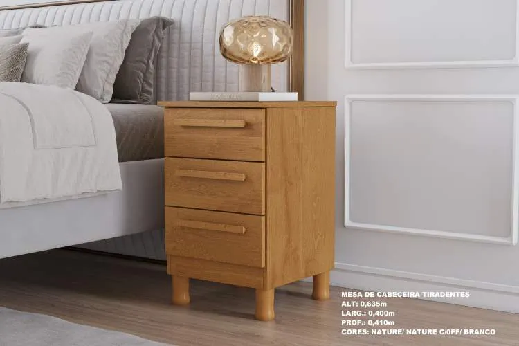 Mesa de Cabeceira Tiradentes 3G Kaiki — Nature