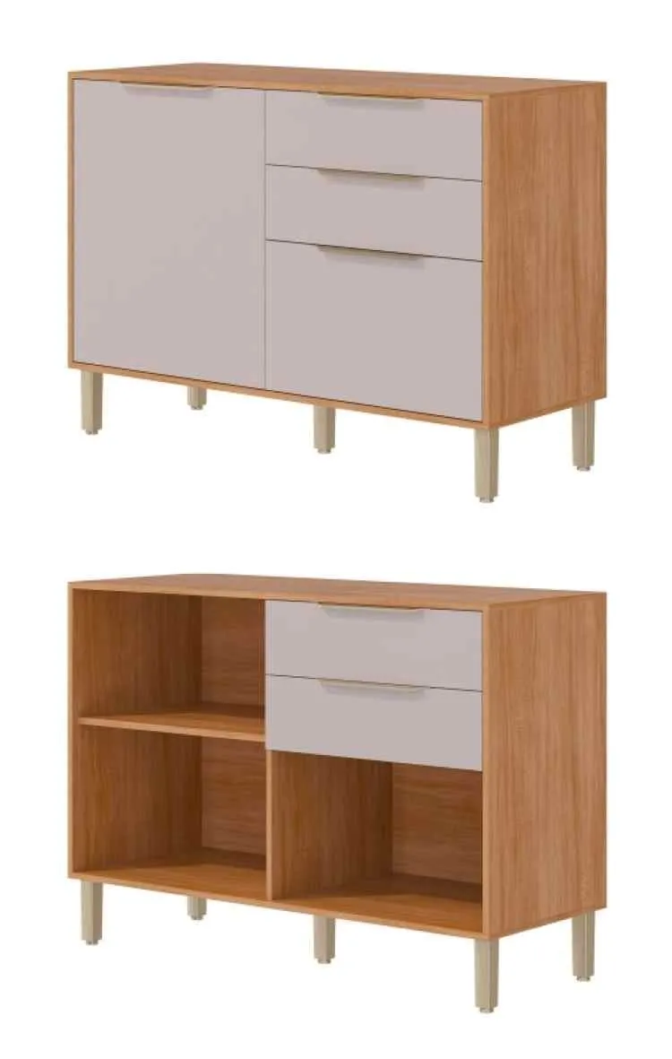 Balcao Divina/Esplendida/Celeste/Aurea 120 2P2G MGM Moveis — Cinamomo/Off White