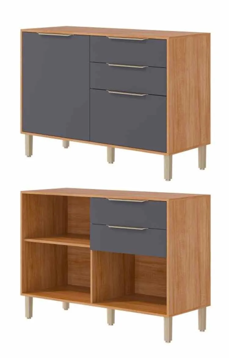 Balcao Divina/Esplendida/Celeste/Aurea 120 2P2G MGM Moveis — Cinamomo/Titanium