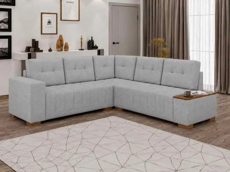 Conjunto Estofado Canto Ouro Fino 3069 Lufer Estofados — Linho Cinza