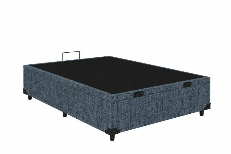 Bau Casal Prime Confort 138x188x44 Blindagem Extra Forte Corino Bege Issacar Prime — Bqau Casal 138 - Linhão Petróleo