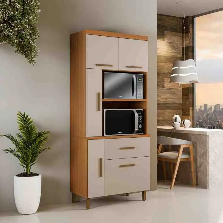 Paneleiro Multi Big 90 5P1G2N da Arte Moveis — Cinamomo/Off White