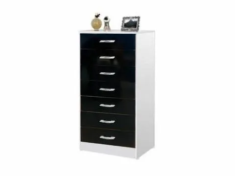 Comoda Resende.Macabu 7G AS Moveis — Branco/Preto