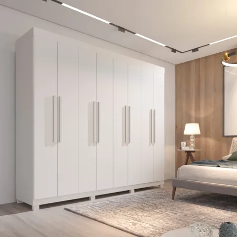 Roupeiro Milano Prime 8P Branco Neve Imop