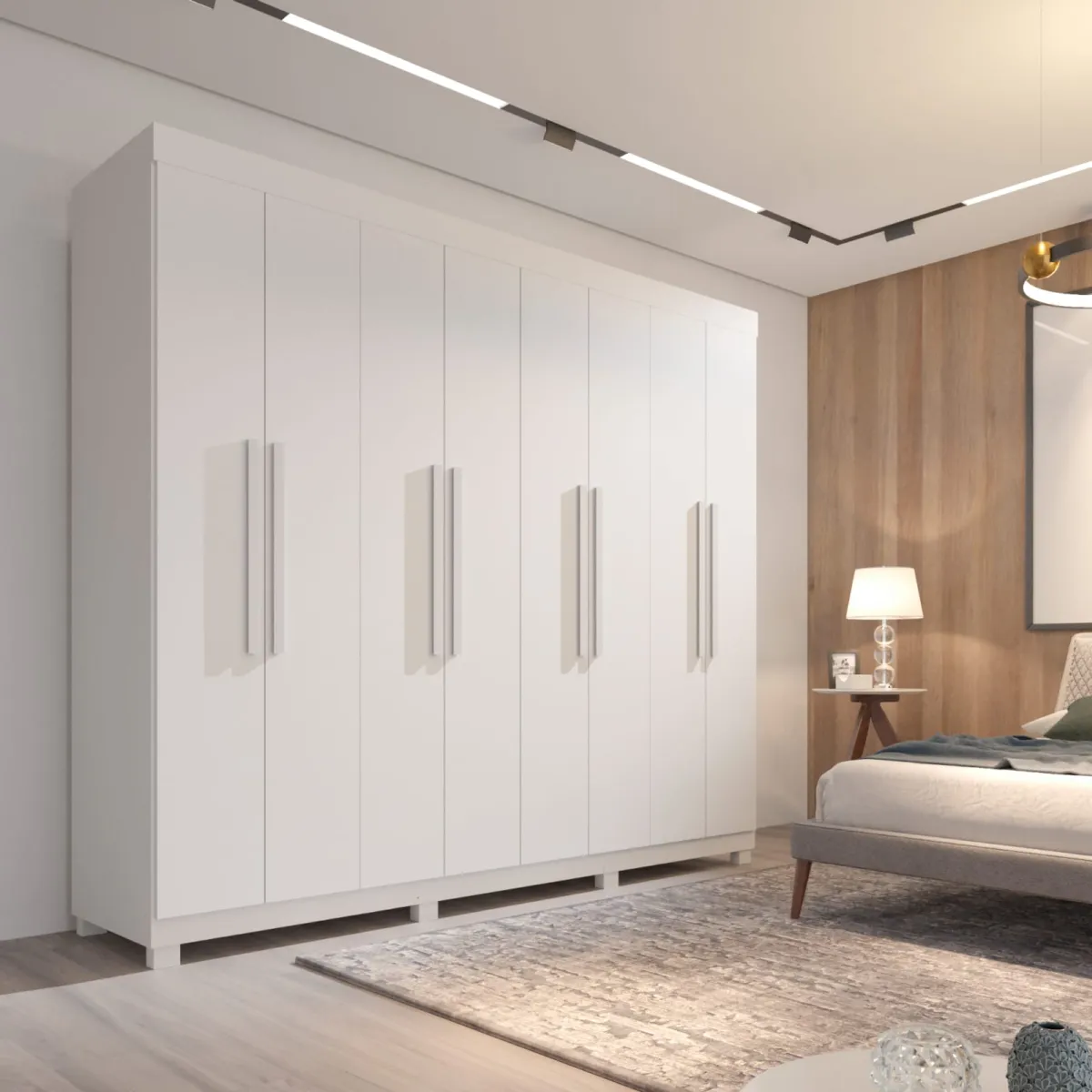 Roupeiro Milano Prime 8P Branco Neve Imop — Roupeiro Milao - Branco Neve