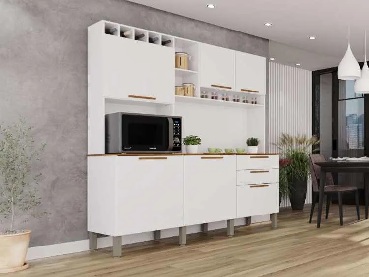 Kit Cozinha New Topazio 6P2G /Cinamomo Salleto — Branco