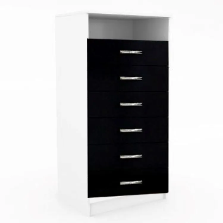 Comoda Itaperuna.Buzios 6G AS Moveis — Branco/Preto