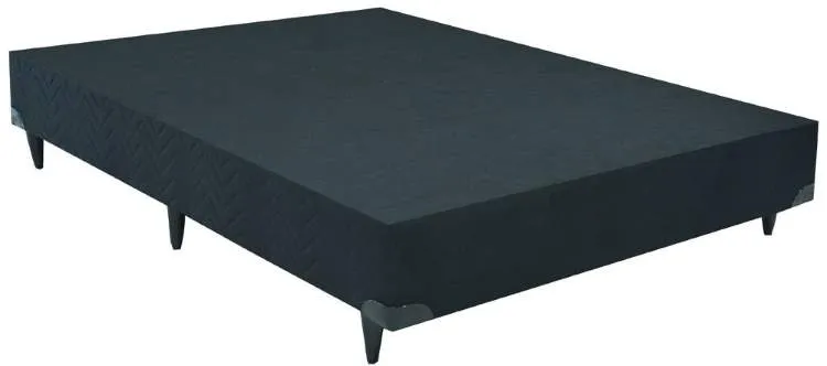 Base Casal 138x30 AirTech Progressive Suede Preto Ortobom — Base Casal Air Tech Progressive Suede Preto