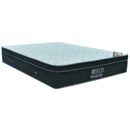Base Casal 138x30 AirTech Progressive Suede Preto Ortobom — Colchão Casal Air Tech Progressive 138x25