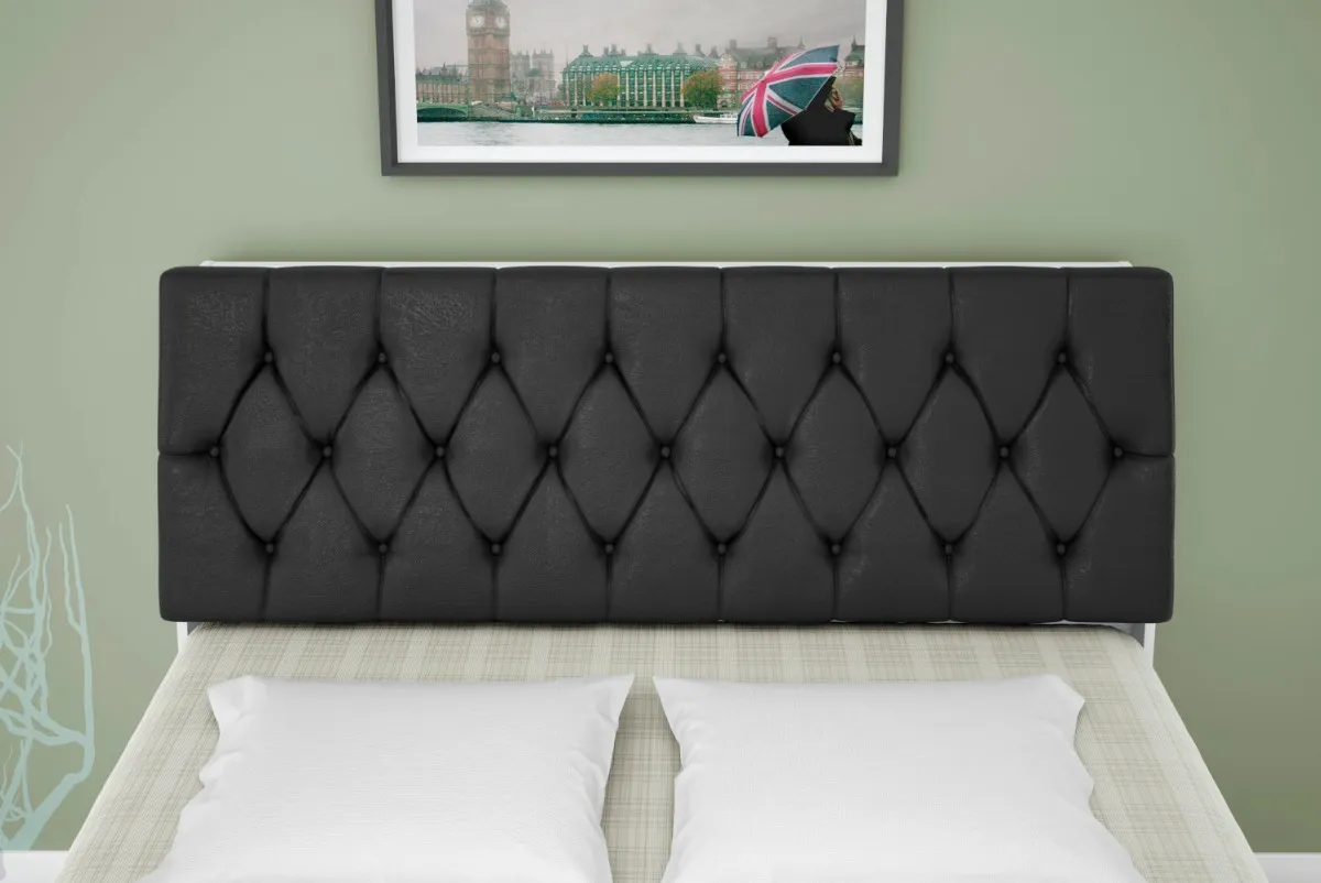Cabeceira Queen Isis F86 Branco Framar Obs Reserve Capitone — Painel Capitone Preto 013