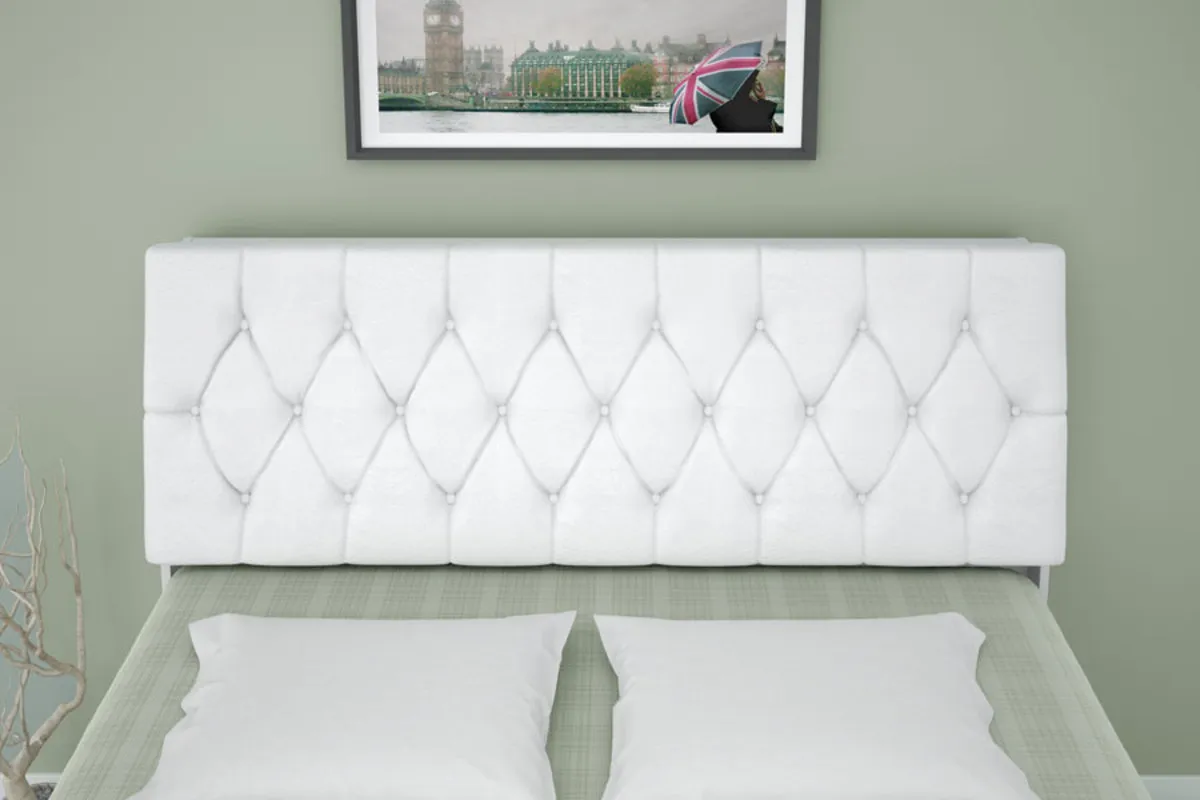 Cabeceira Queen Isis F86 Branco Framar Obs Reserve Capitone — Painel Capitone Branco 08