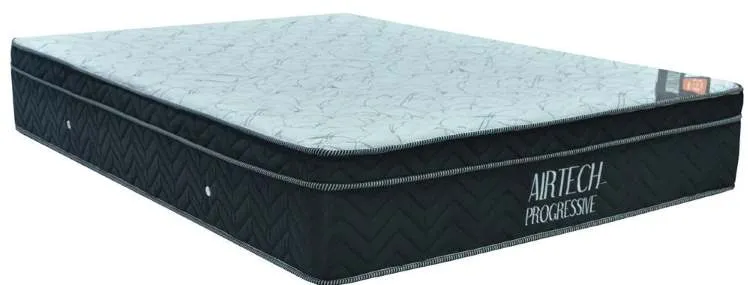 Base Casal 138x30 AirTech Progressive Suede Preto Ortobom — Colchão Air Tech Queen Progressive 158x29