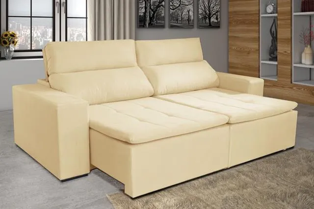 Sofa Retratil Reclinavel Italia 2xMod 0,90m Vicam — Bege 6007