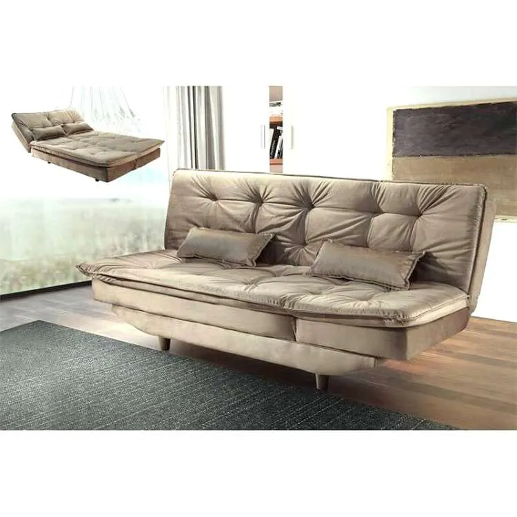 Sofa Cama Gold 3Lgs 3 Estagios Veludo Suede Azul 2308B Luxury — Veludo Suede Capuccino - 2211A