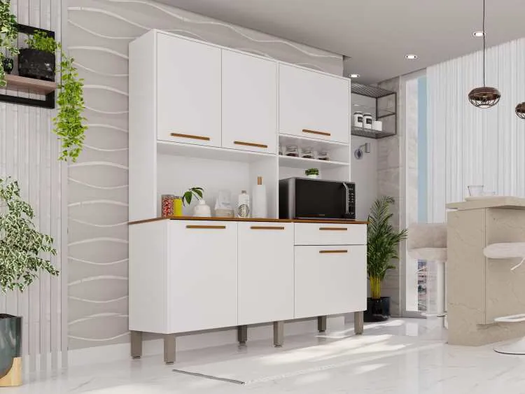 Kit Cozinha Siena Premium 6P1G /Cinamomo Salleto — Branco
