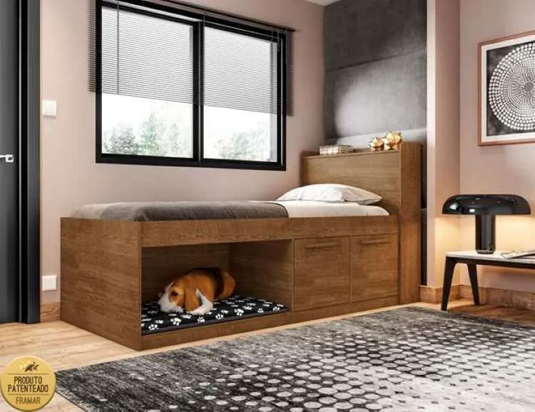 Cama Solteiro Puppy F98 Framar — Malbec