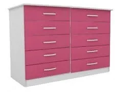 Comoda Macae.Parati 10G AS Moveis — Branco/Rosa