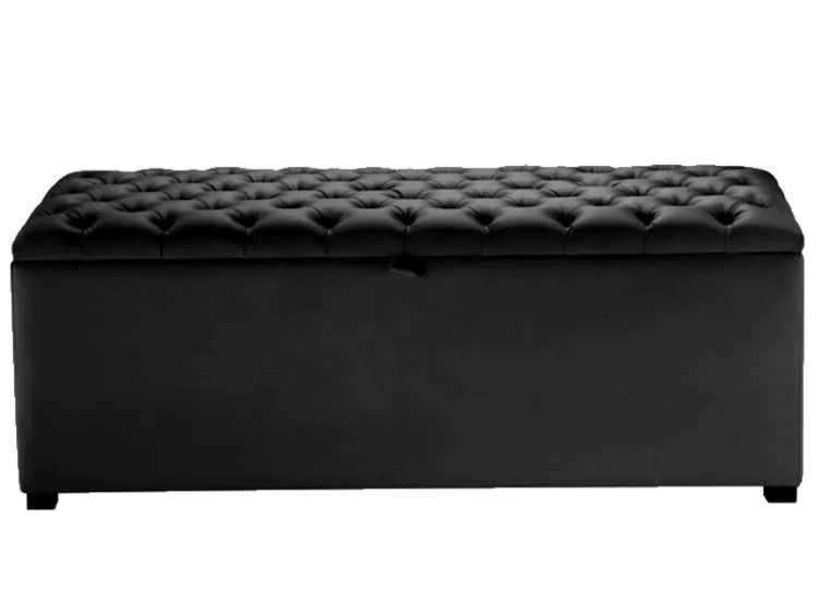 Recamier Casal Dubai Corino Azul SR Cabec — Recamier Casal  Corino Preto