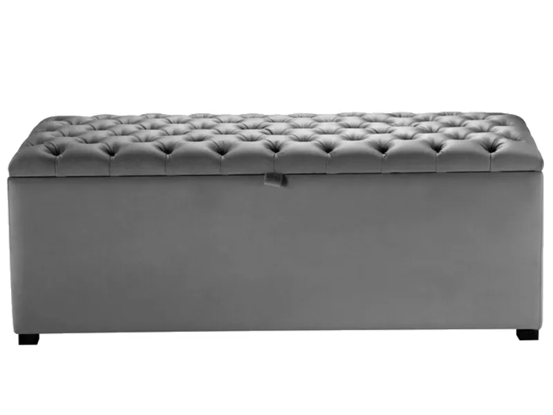 Recamier Queen Dubai Corino Cinza SR Cabec — Recamier Queen  Corino Cinza