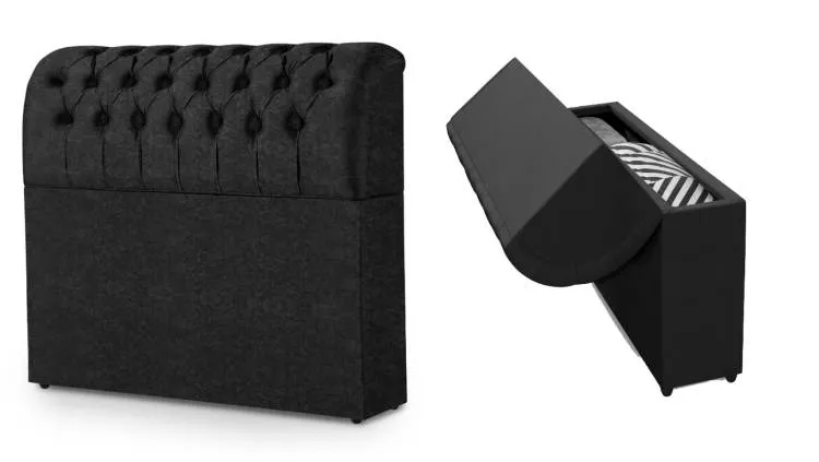 Cabeceira King Comodino Premium Bonan — Preto Corino