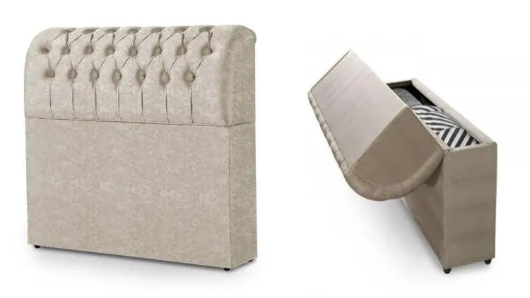 Cabeceira King Comodino Premium Bonan — Choco Suede Amassado