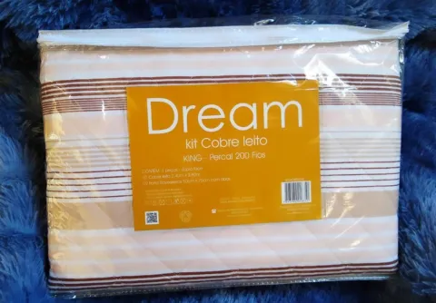 Kit Dream Cobre Leito King Percal 200 Fios Estamparia S A
