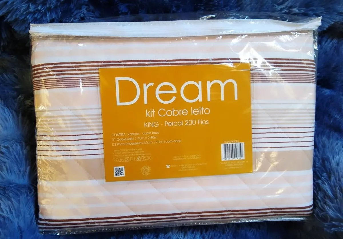 Kit Dream Cobre Leito King Percal 200 Fios Estamparia S A — Cobre Leito King Diversas Estampas