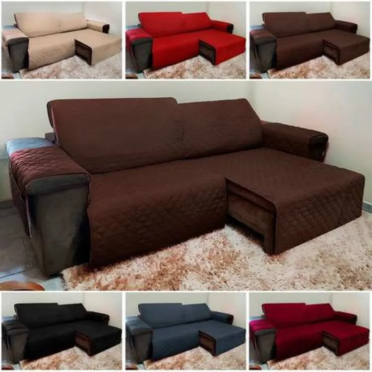 Capa Protetora Sofa Retratil Martelado 3Lgs Vera Lucia — Marrom